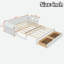 Lit de jour multifonctionnel avec tiroir de rangement, compartiments ouverts et table d'appoint hydraulique-678914094