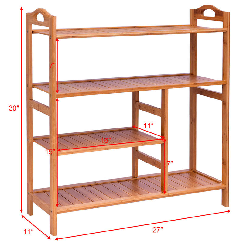 11 Pair Solid Wood Shoe Rack