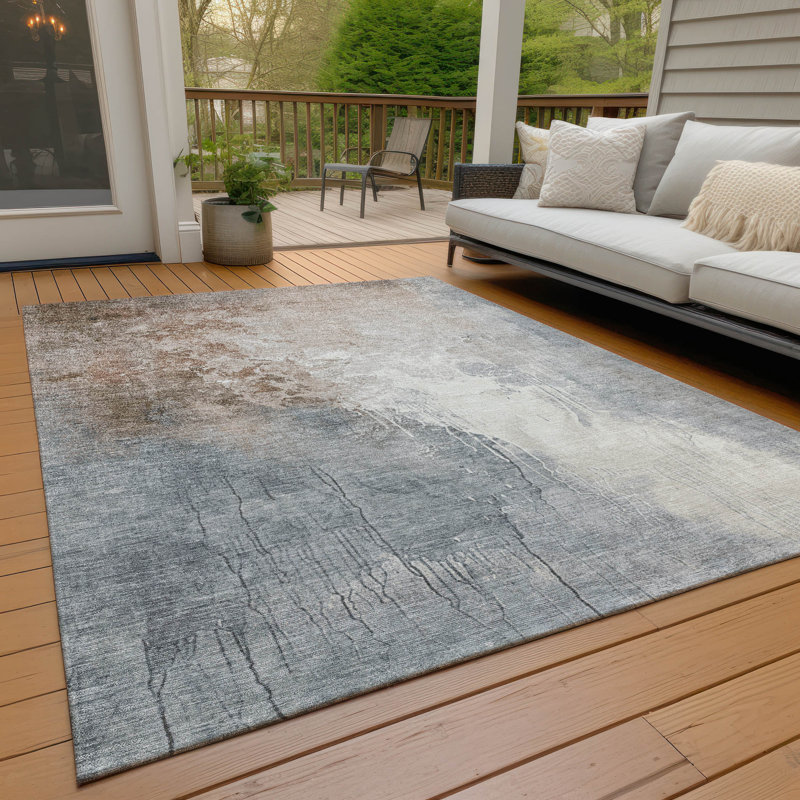 Tapis paprika Xhevrie intérieur / extérieur lavable à la machine, Rectangle 5 pi x 7 pi 6 po