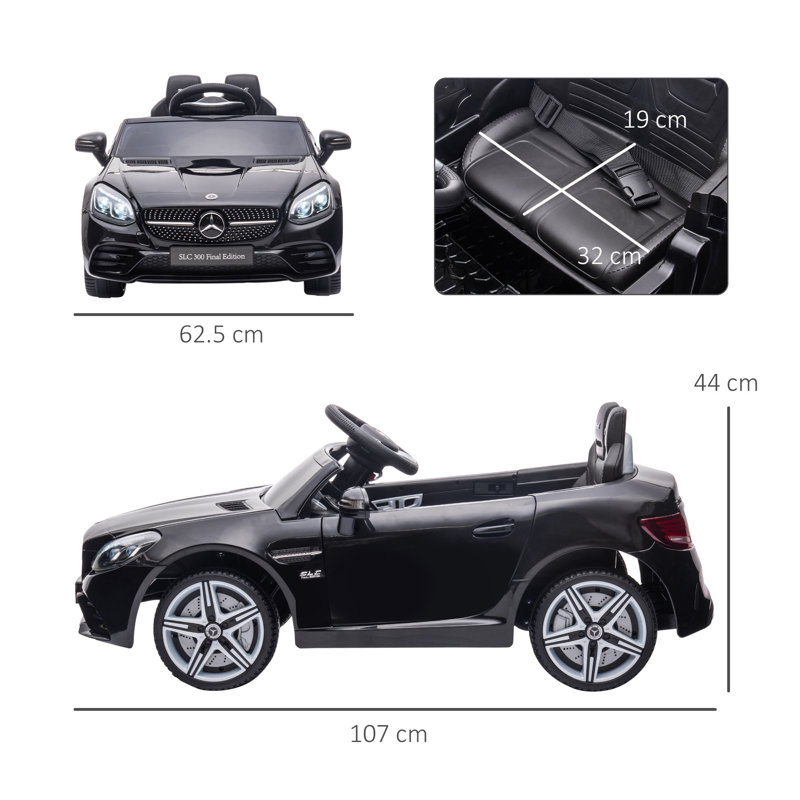 HOMCOM 12V 1 Seater All-Terrain Vehicles Battery Powered Ride On with Remote Control, Black