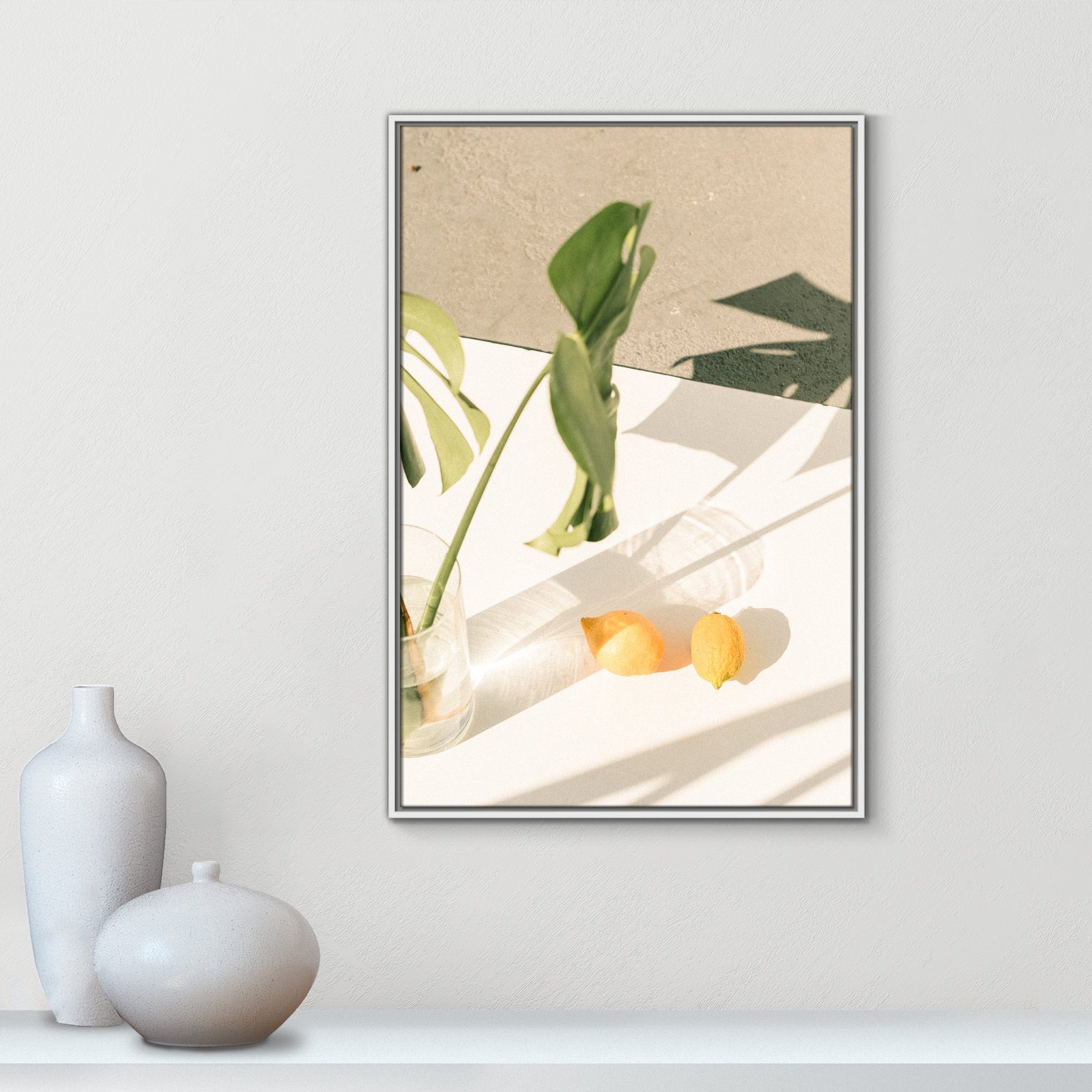 Citrus and Palms Print, 37.5'' H x 25.5'' W x 2'' D, White Framed