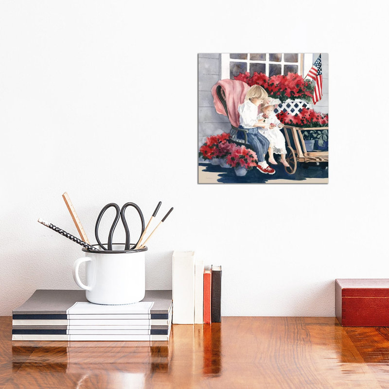 « 4th of July parade » par Carol Robinson, reproduction d’art, H 12 po x l 12 po x P 0,75 po, Toile tendue, Pas de tapis