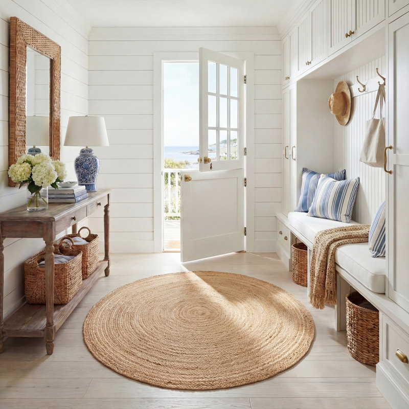 Arria Hand Woven Jute Rug, Round 6'