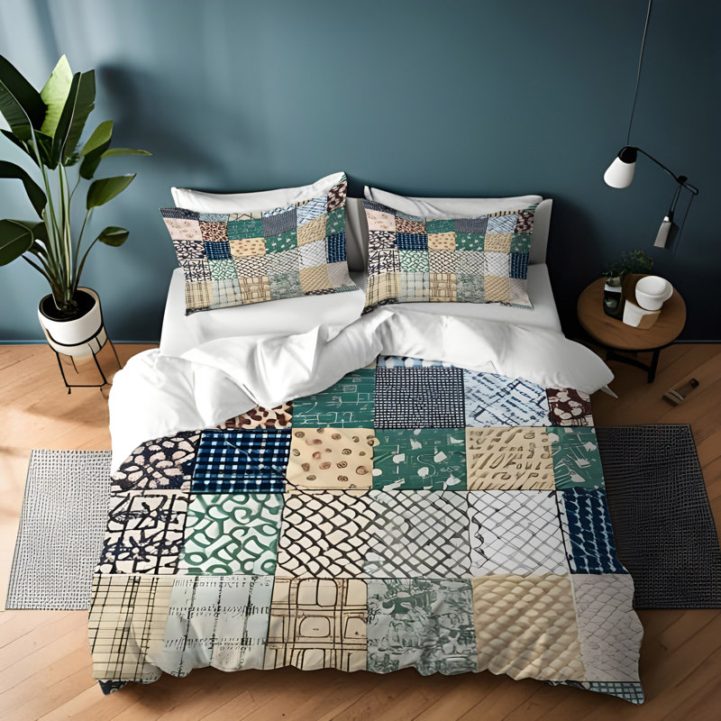 Abstract Duvet Cover, King Duvet Cover + 2 King Shams