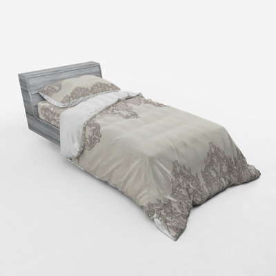 Traditional Polyester Damask Duvet Cover