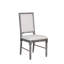 Chaise d'appoint en lin crème et gris vieilli
