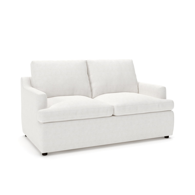 Essex 65" Upholstered Loveseat, Nomad Snow Crypton® Chenille