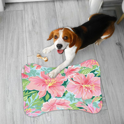 Elegant Seasonal Flowers - 1 Piece Bone Shape Feeding Mat