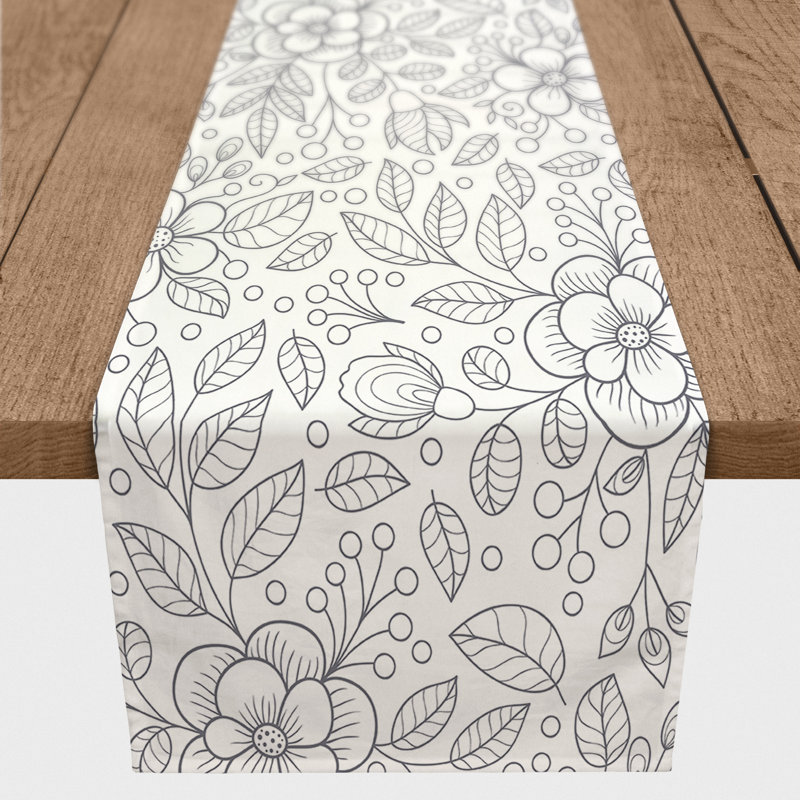 Chemin de table Alikee, L 72 po x P 16 po, Gris foncé