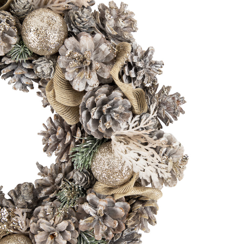 Couronne de Noël scintillante artificielle Green Pine