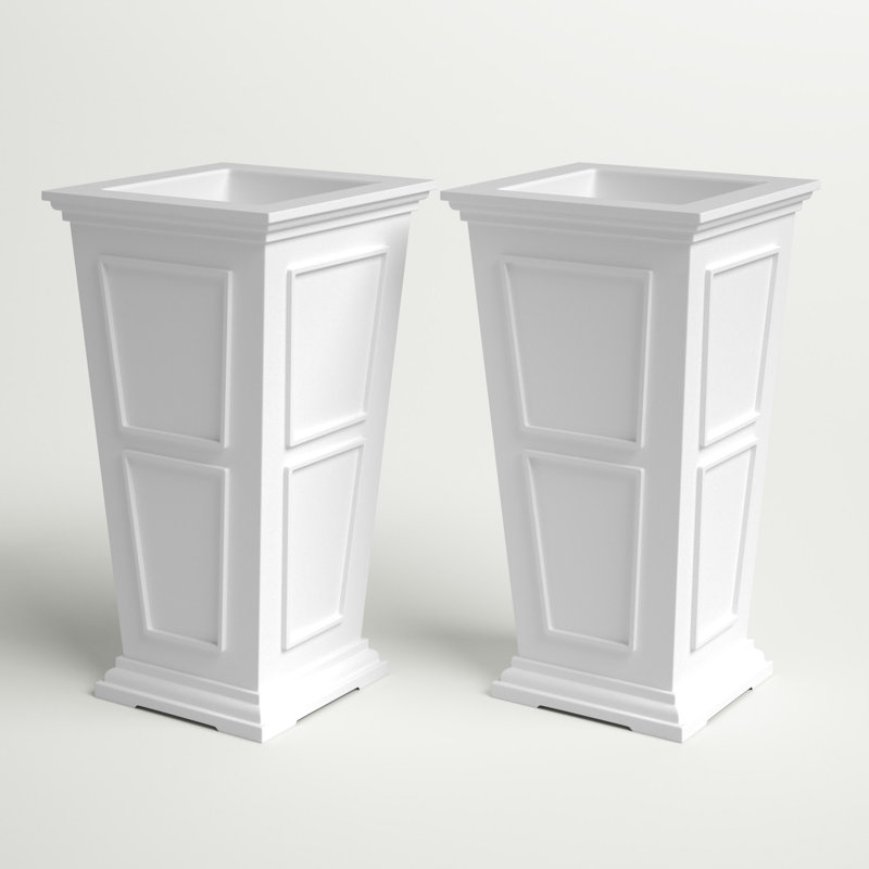 Boîte à fleurs Abram, Blanc / Blanc, 2, H 28 po x l 16 po x P 16 po