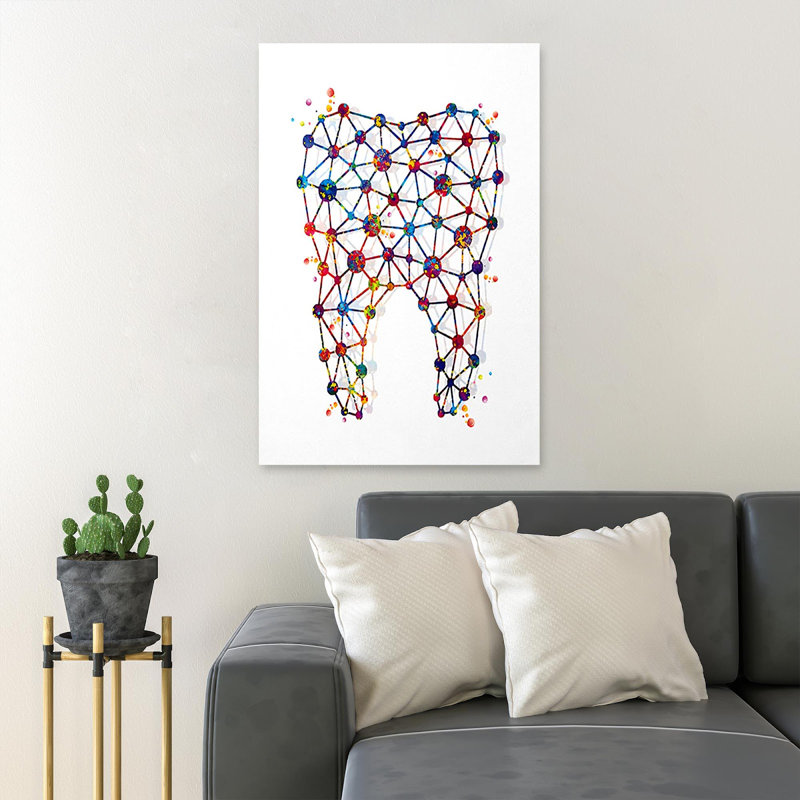 A Colorful Tooth - 1 pièce, impression sur toile tendue, H 14 po x l 11 po x P 2 po