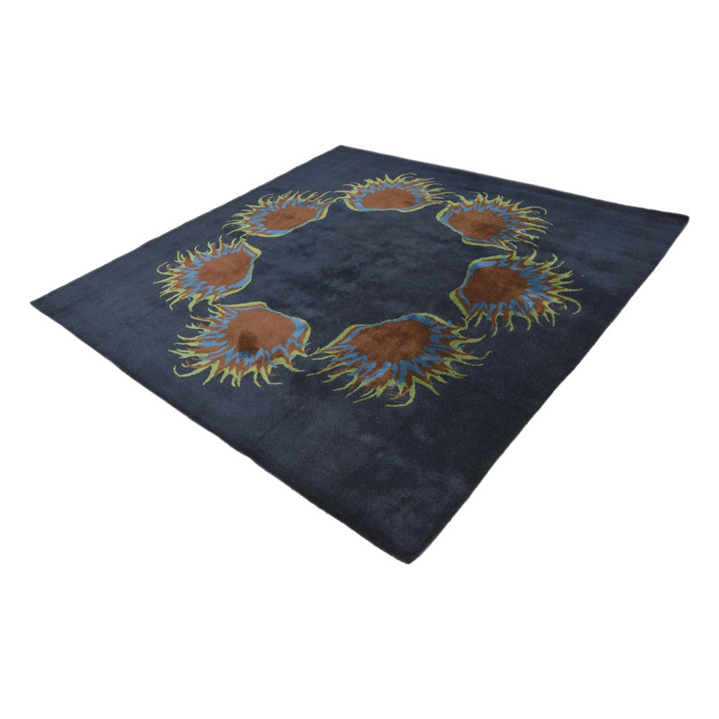 Tapis carré bleu marine Orlando