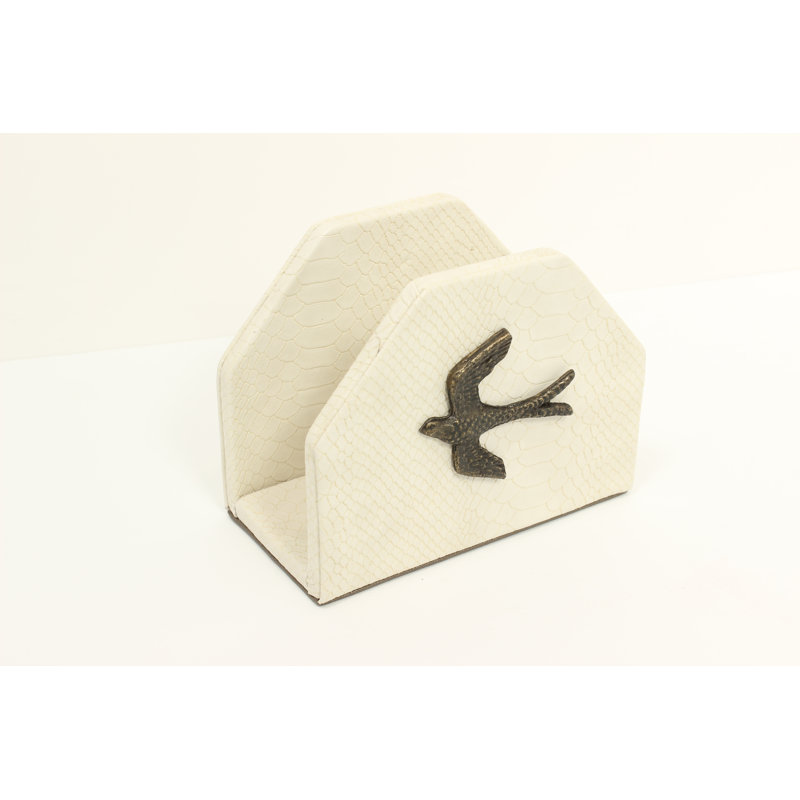 White Sparrow Snakeskin Napkin Holder