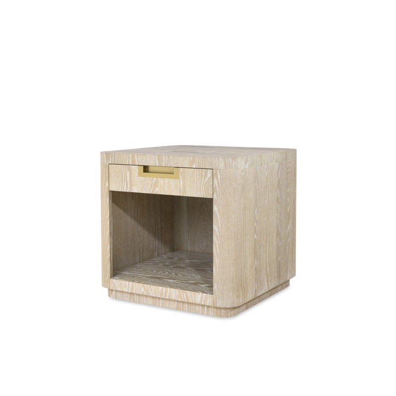 Cadence 1 - Drawer Solid Wood Nightstand, Sand Cerused