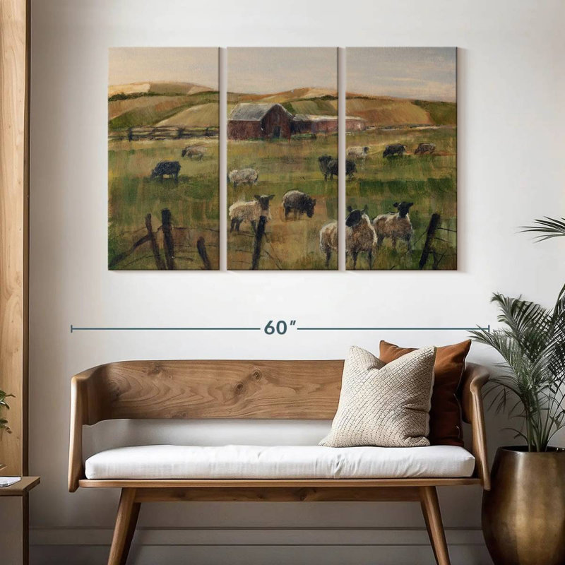Alvord Moutons qui paissent I, H 32 po x l 50 po