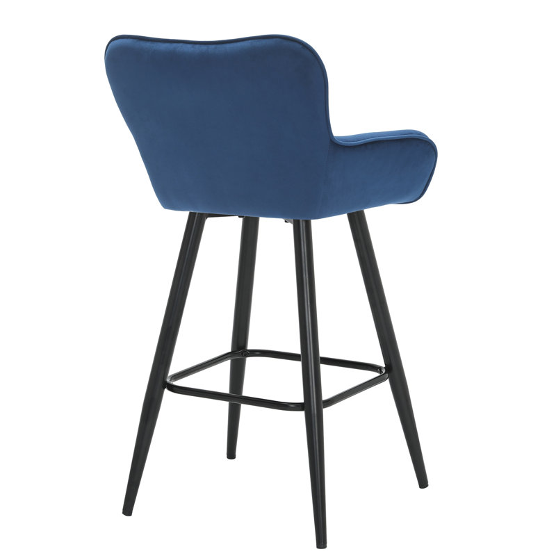 Upholstered Bar Stool, Blue