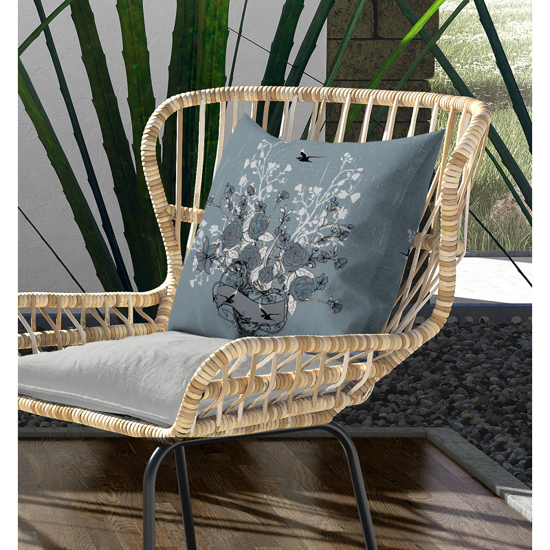 Coussin Elegant, H 20 po x l 20 po, Menthe / gris / noir