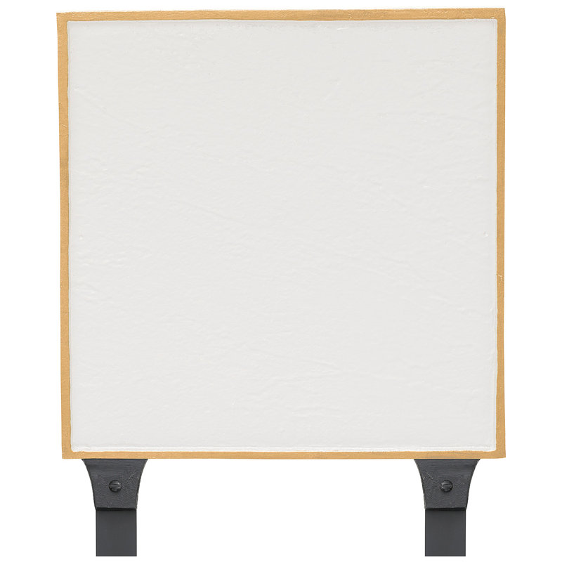 Enseigne d’adresse pour pelouse sur 1 ligne Classic, Blanc / Doré, Oui