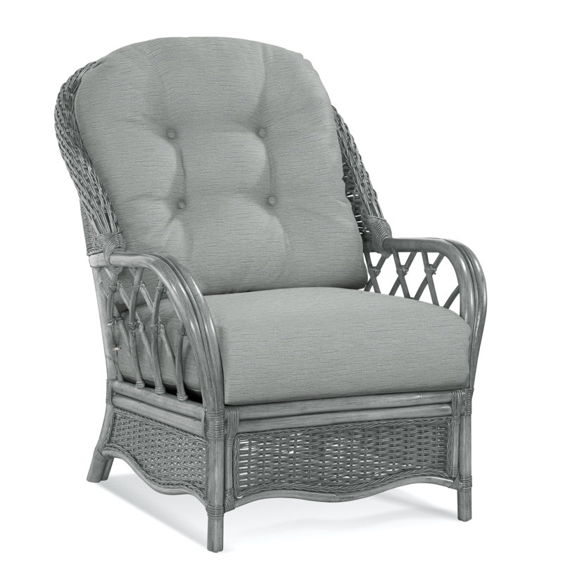  Everglade Rattan Arm Chair, White Sugar Performance; 0863-91, Havana