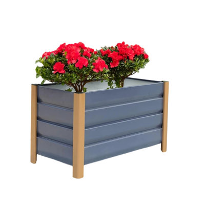High-Quality Aluminum Planting Bed Single Layer Deep Bottom Planter with Drainage for Vegetables, Flowers, and Outdoor Gardening