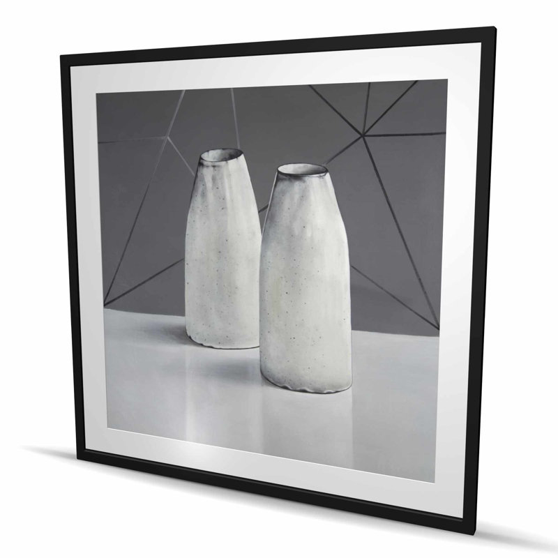 Vases - Reproduction matte encadrée pour la décoration intérieure | Art mural, Noir
