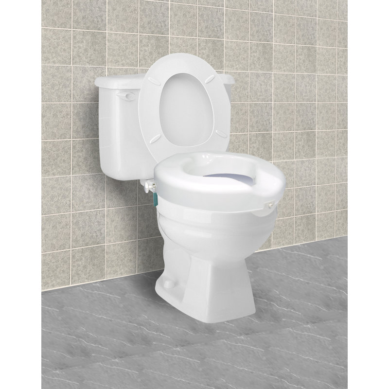 Siège de toilette surélevé à verrouillage sécuritaire