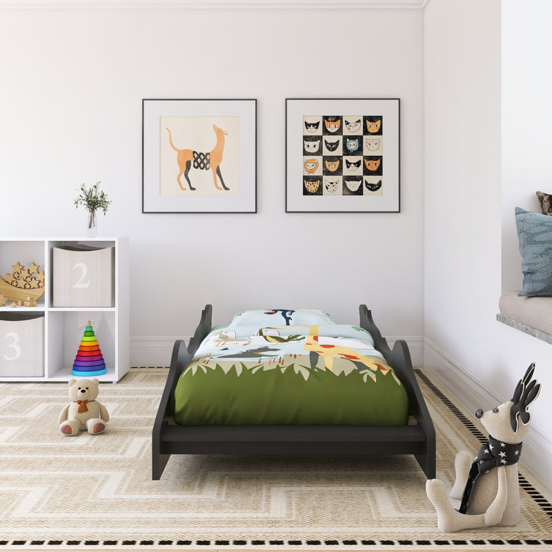  Lit plateforme avec roulettes Race, Simple, Noir