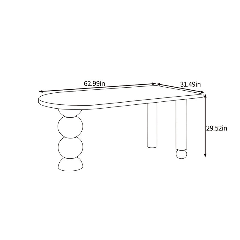 Solid wood warm environmental table, 29.52"H x 62.99"L x 31.49"W