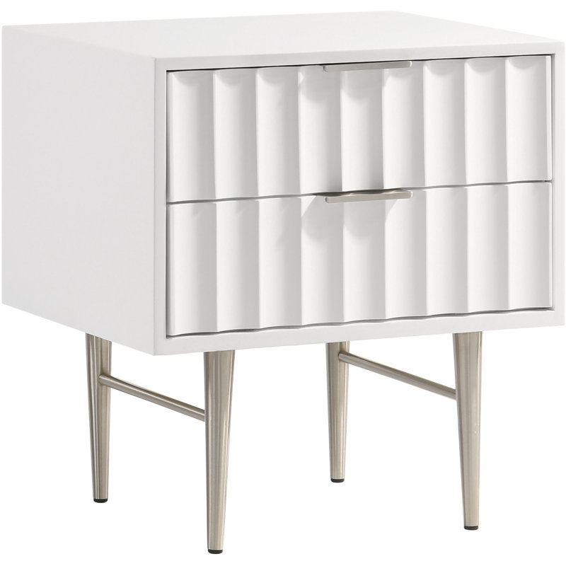 Jayvonni 22.5'' W Nightstand, White/Silver