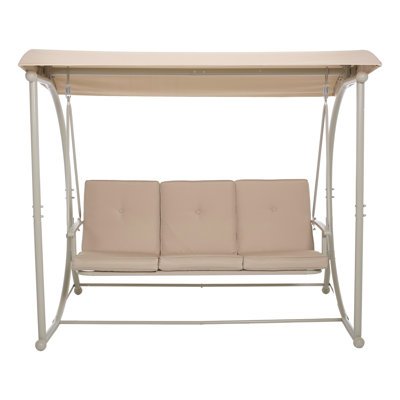 Balancelle de patio 3 places avec auvent réglable et balancelle d'extérieur avec coussin