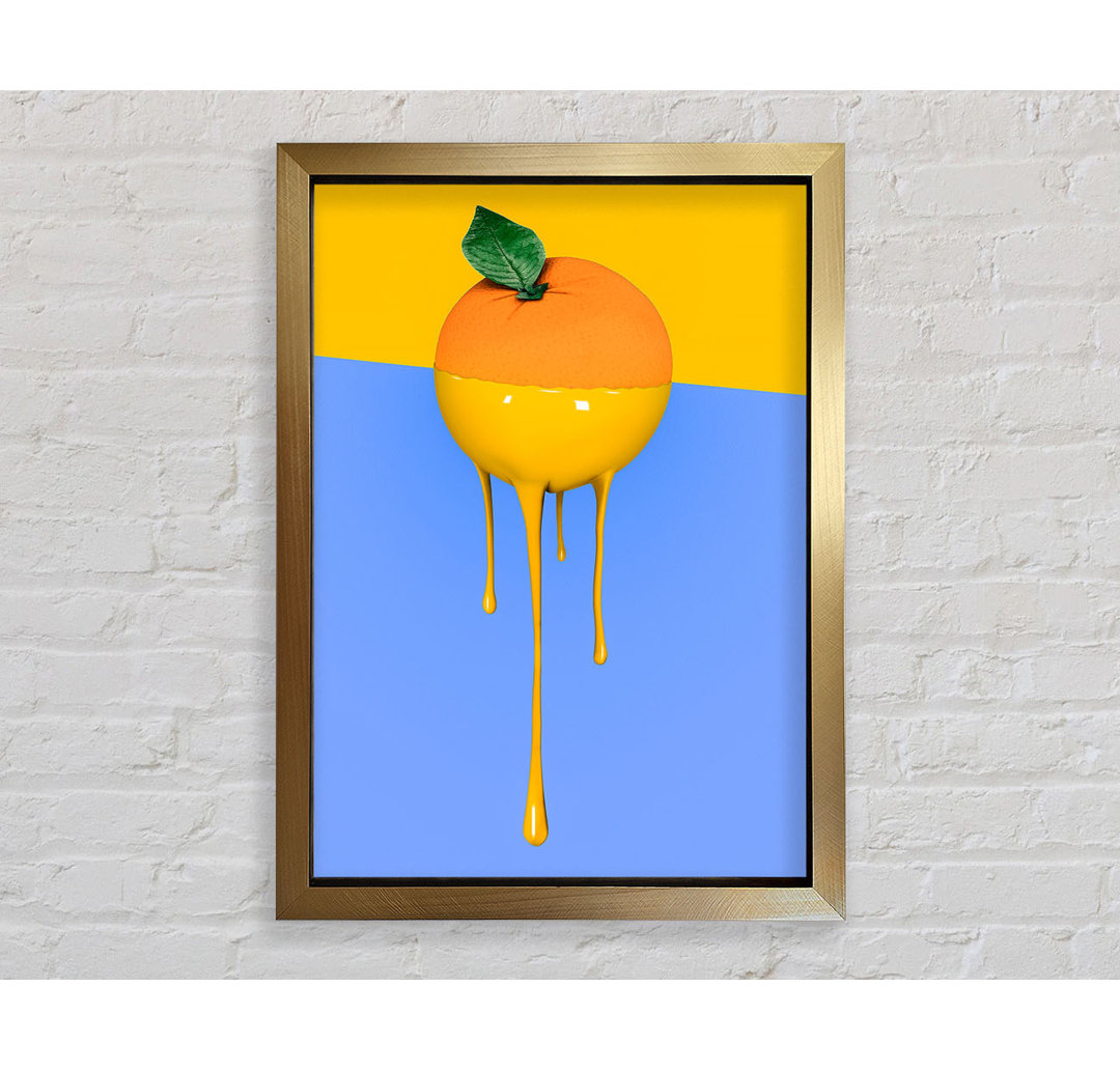 Orange Drip - Einzelner Bilderrahmen Kunstdrucke