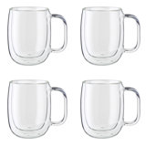 ZWILLING Sorrento Plus Double Wall Glass Coffee Mugs, Insulated Coffee Mug, Clear