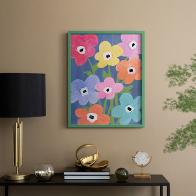 «Flower Market Color II», reproduction encadrée - bois massif