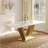 Faux Marble 71'' L Modern Rectangular Dining Table with Base-1785598836