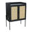 Solid Wood Bar Cabinet with Metal Legs and Woven Cane Doors-193465806