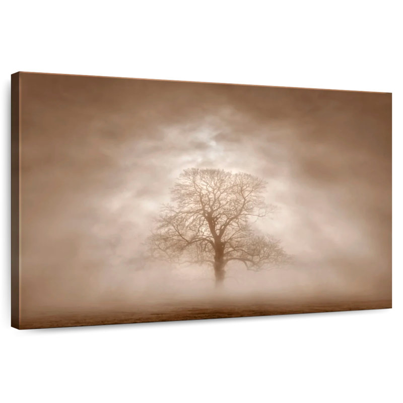 Arbre Harnek à la lumière maussade en sépia, H 24 po x l 36 po