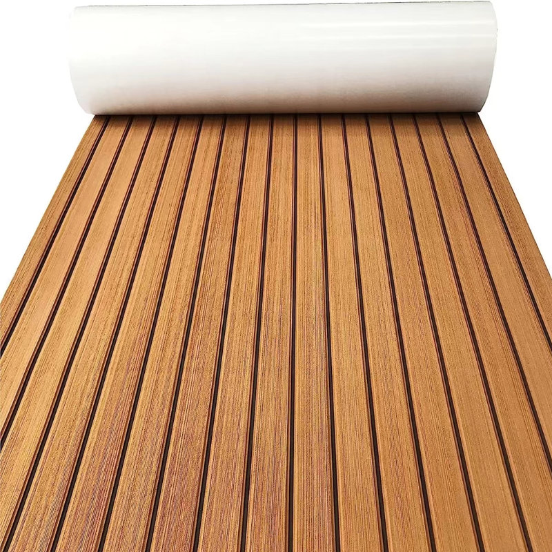 Tapis de plancher en teck synthétique EVA, Brun, L 16 po x L 94 po