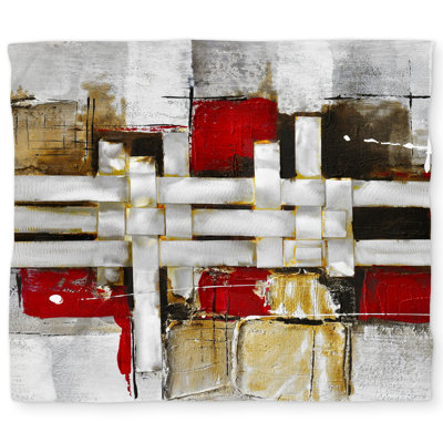 Beige Abstract Intertwining Shapes King Duvet Cover | Home Decor