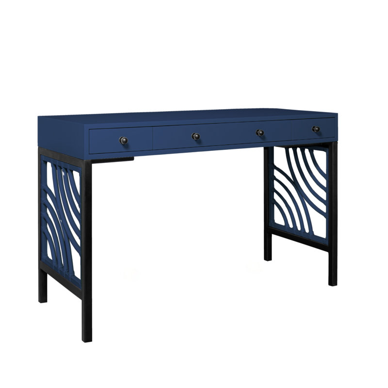Swirl Writing Desk, Navy Blue