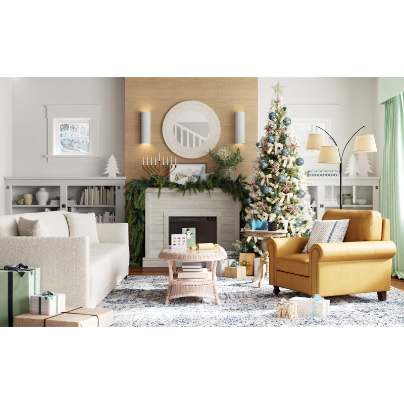 Table basse d'extérieur en teck massif avec tablette en osier de l 44 po x P 23,5 po Carlton