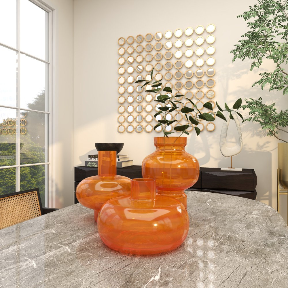 Glass Table Vase, Orange