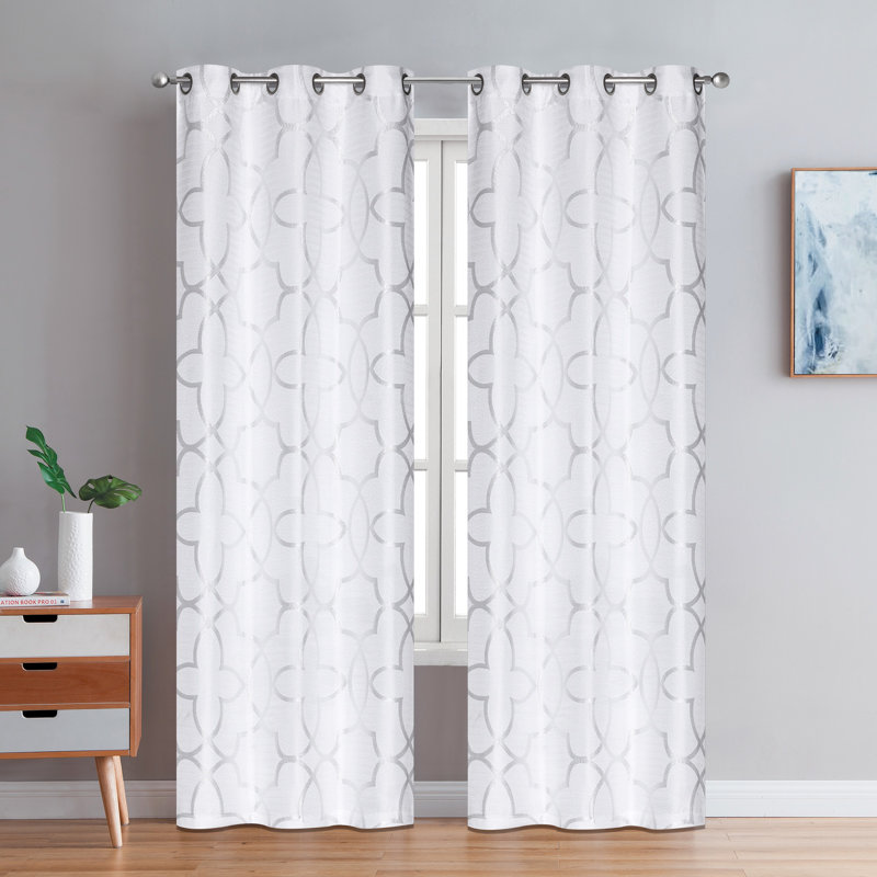 Paire de rideaux obscurcissant avec œillets Zulina, Argent, L 38 po x L 96 po