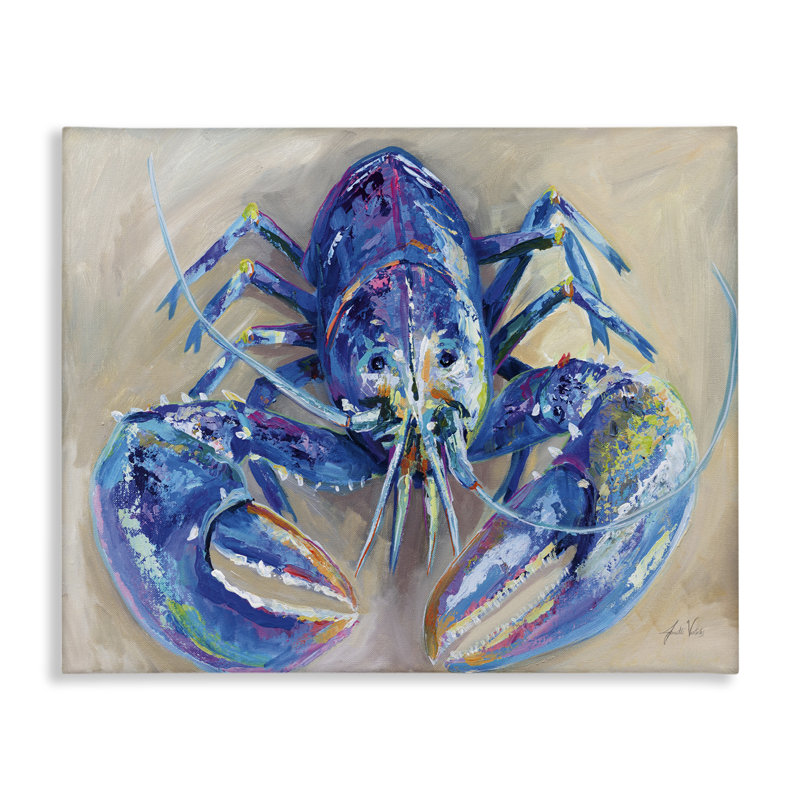  Impression sur toile «Blue Lobster Impression» par Jeanette Vertentes, H 16 po x l 20 po