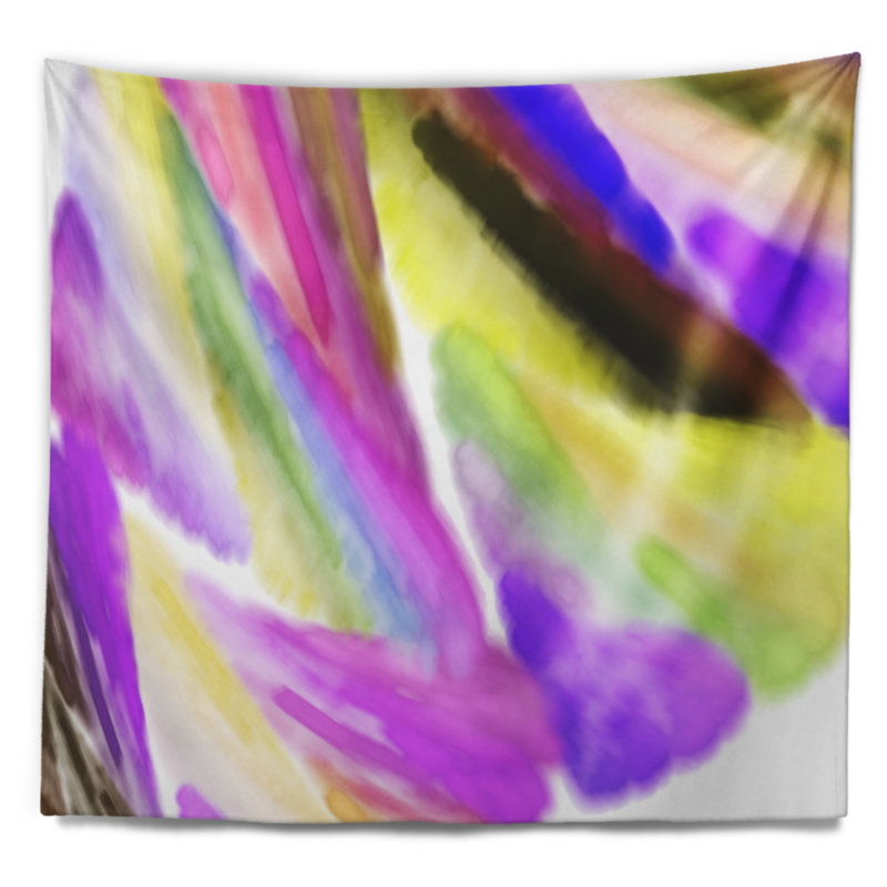 Tapisserie coups brosse en mauve vibrant abstrait, H 32 po x l 39 po