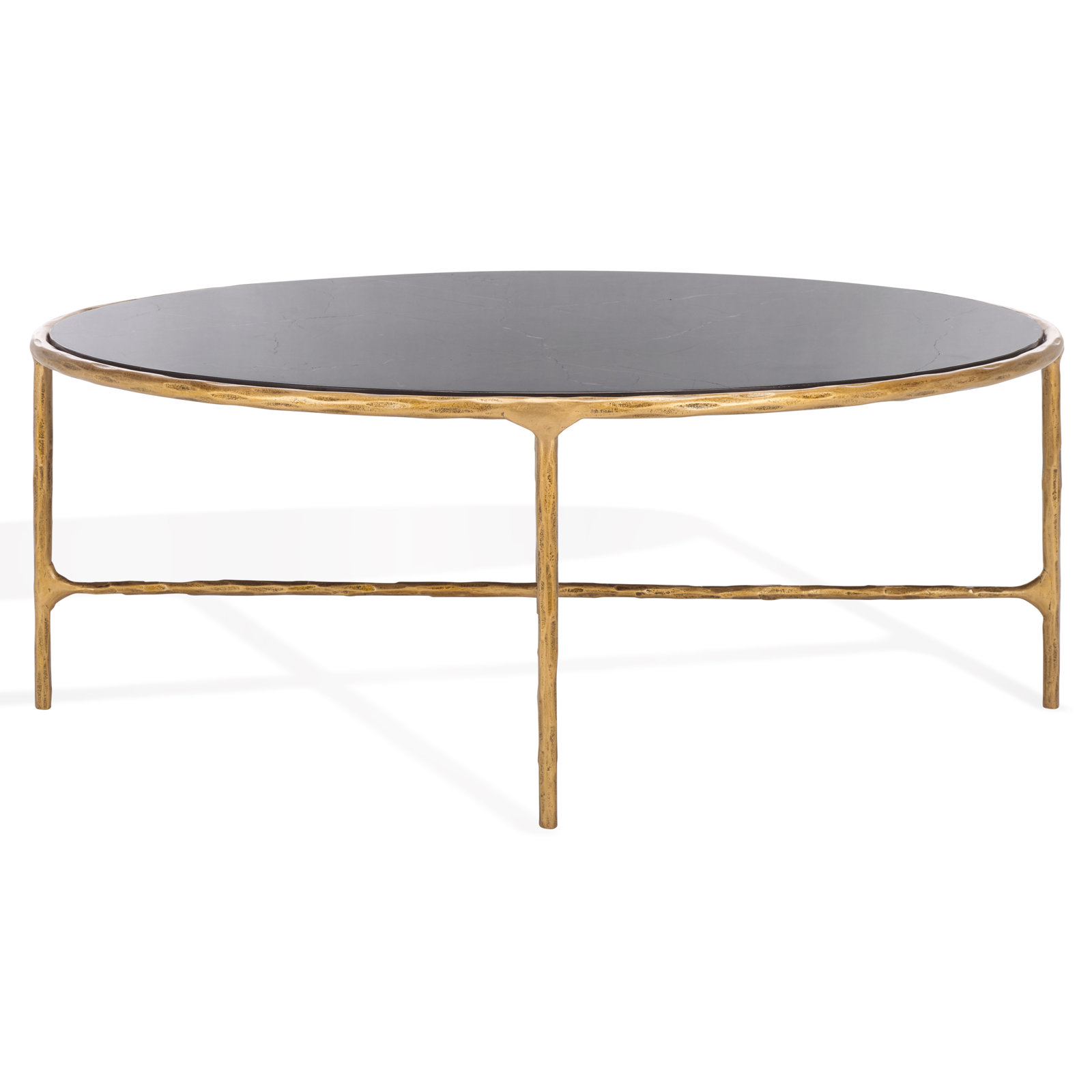 Evelynn Coffee Table, Brass, Black