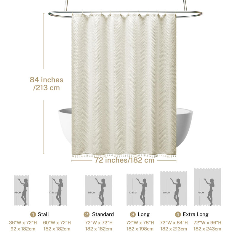 Fabric Shower Curtain, Beige