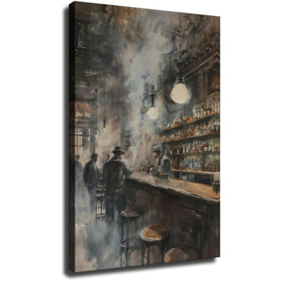 Affiche encadrée sur le thème des bars clandestins de la Prohibition, décoration murale Bourbon, décoration murale cocktail, ambiance feutrée, prête à accrocher au mur.