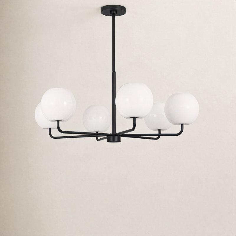 Lustre à 6 lumières Jorund, Noir mat, Non