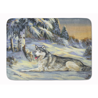 Tapis pour salle de bain Siberian Husky Winterscape